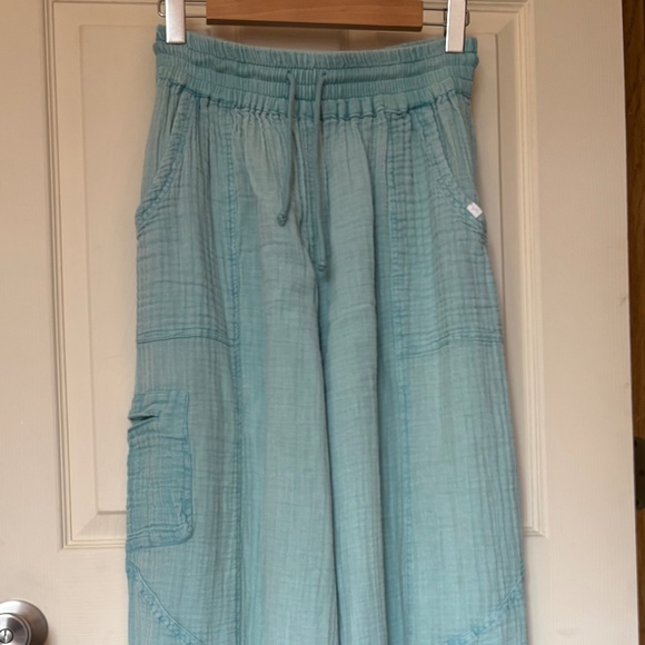 Out From Under cotton gauze pants BLUE - Picture 1 of 3